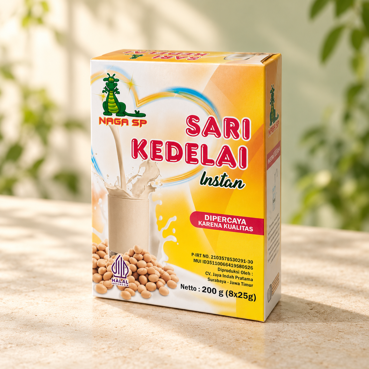 Sari kedelai instan Naga SP 200 g kemasan sachet 8x25 g