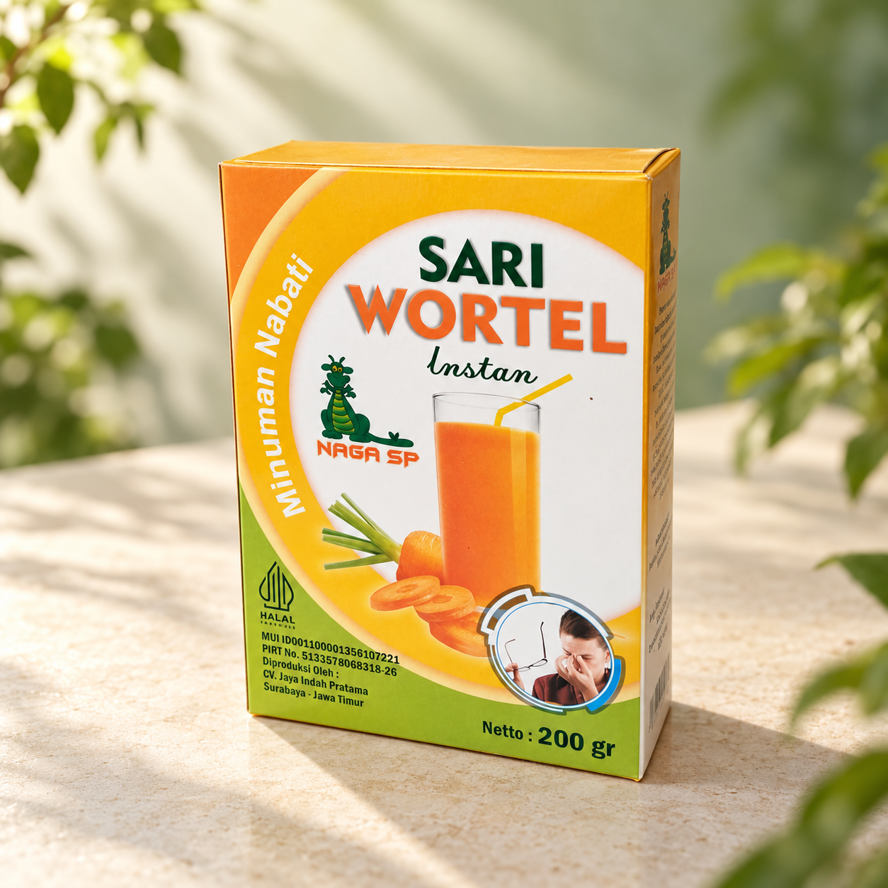 Sari wortel instan Naga SP rasa original 200 g