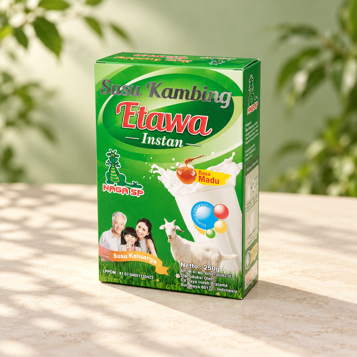 Susu kambing Etawa rasa madu 250 g merek Naga SP