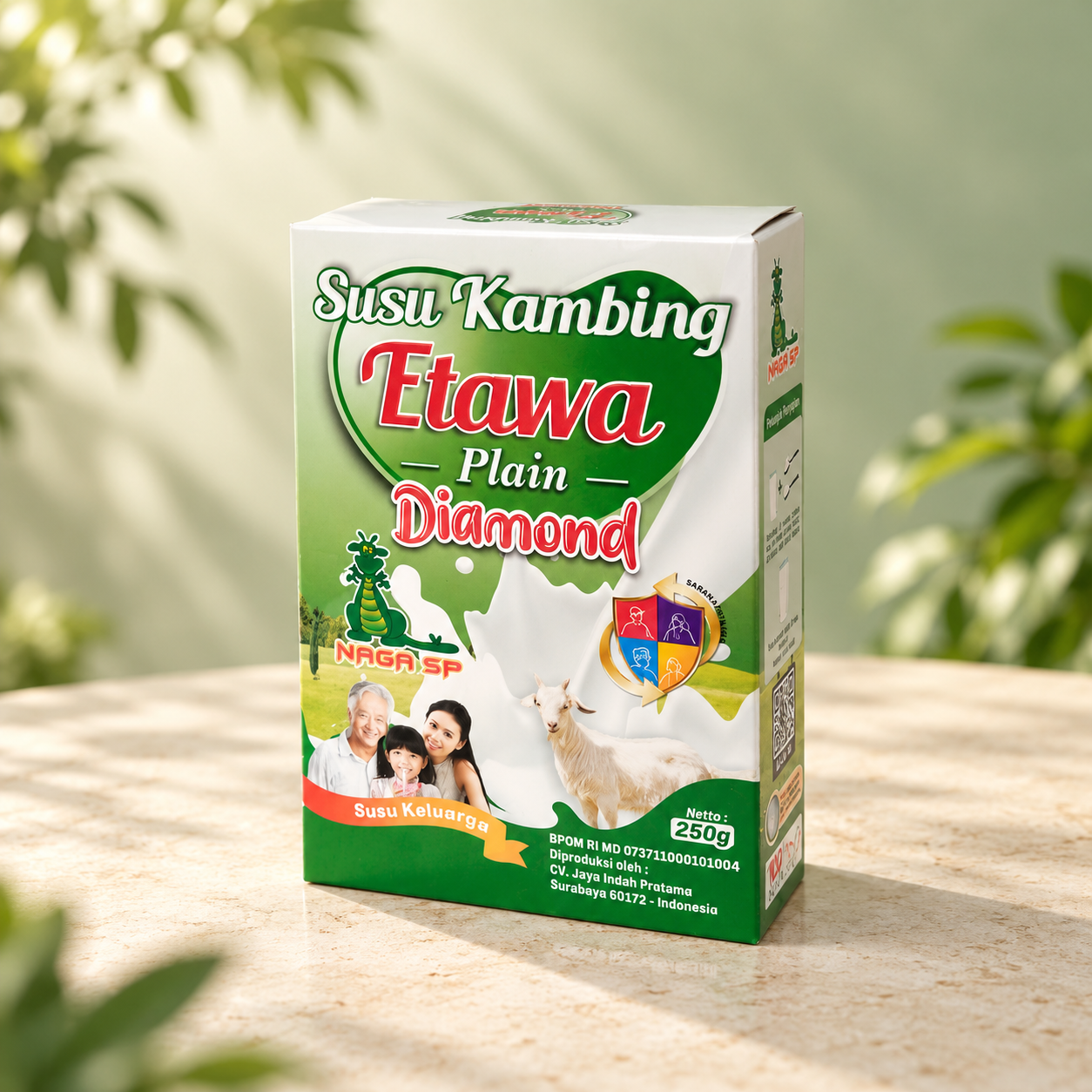 Susu kambing Etawa Plain Diamond Naga SP 250 g